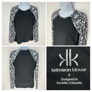 Krimson Klover Womens Small Long Sleeve Floral Raglan Top UPF Sun Shirt‎ Outdoor